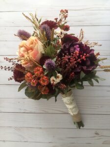 Artificial Fall Wedding Bouquet- 321fdsiym45
