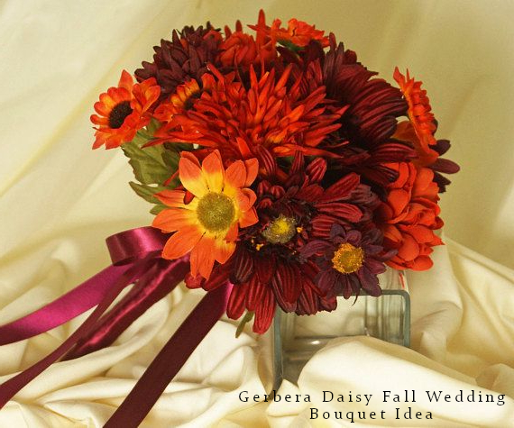 Gerbera Daisy Fall Wedding Bouquet Idea