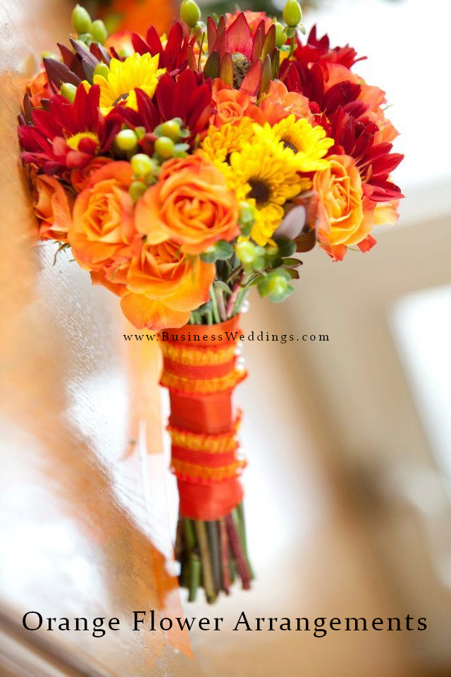 Orange Flower Arrangements Wedding Flower Ideas