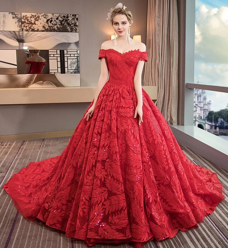 27 Red Wedding Dresses That Are Showstopping And Shoppable